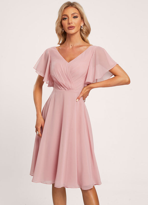 Robe Portefeuille Mousseline Rose - gallery 3
