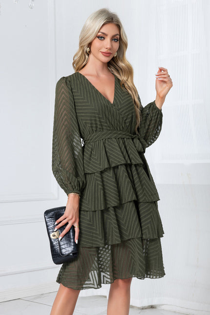 Robe Portefeuille Avec Volant - gallery 5