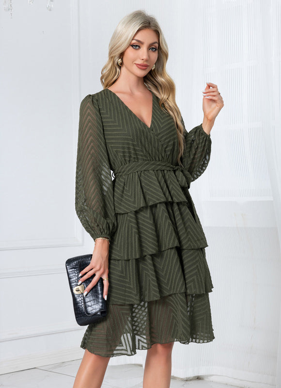 Robe Portefeuille Avec Volant - gallery 5