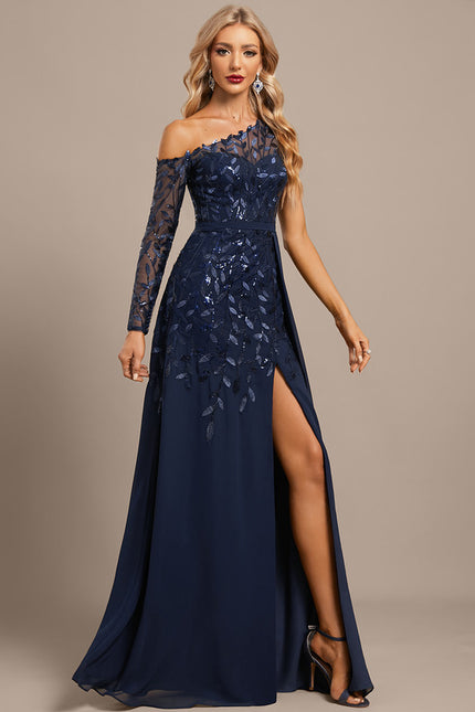 Robe Portefeuille Asymétrique Scintillante - gallery 4