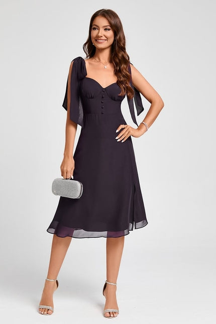 Robe Portefeuille Satinée Nuit - gallery 5