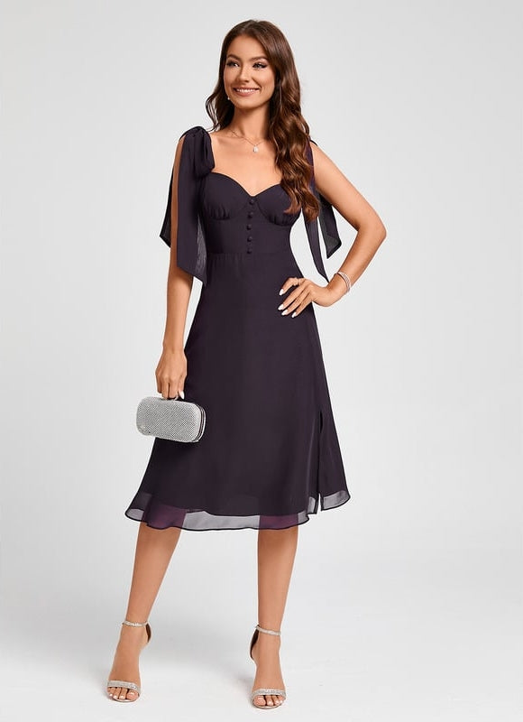 Robe Portefeuille Satinée Nuit - gallery 5