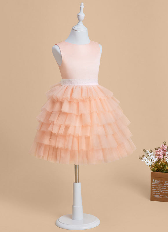 Robe Portefeuille Tulle Pêche - gallery 2