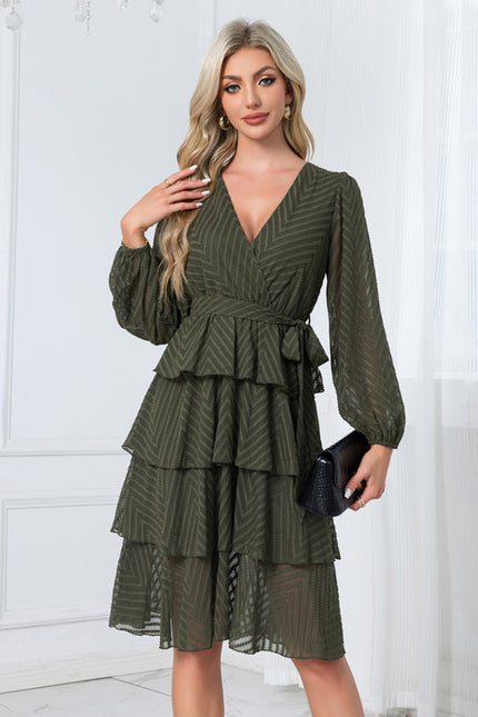 Robe Portefeuille Avec Volant - gallery 4