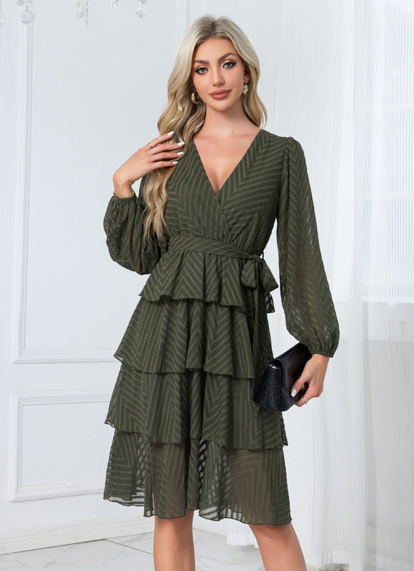 Robe Portefeuille Avec Volant - gallery 4