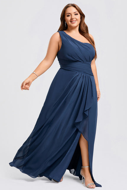 Robe Portefeuille Asymétrique Marine - gallery 6