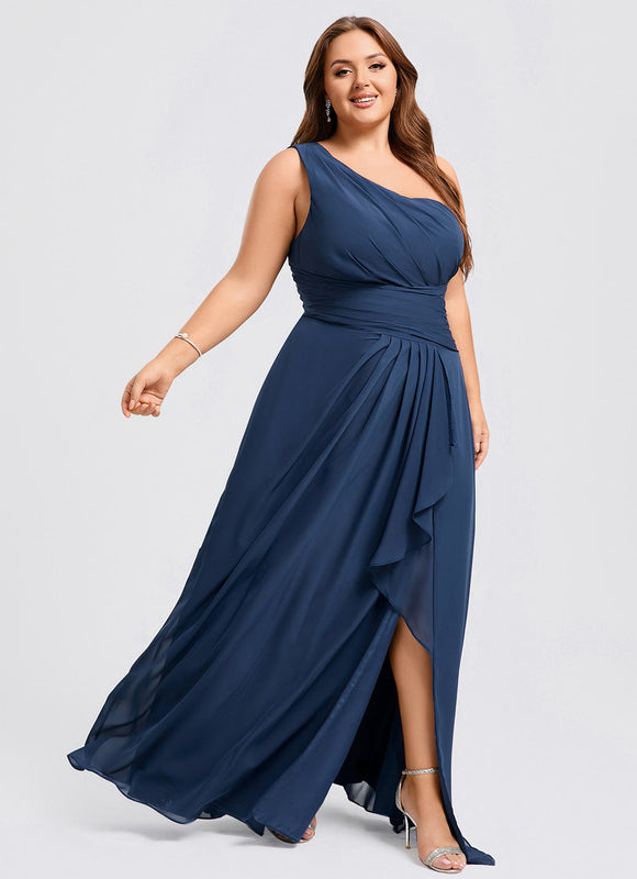 Robe Portefeuille Asymétrique Marine - gallery 6