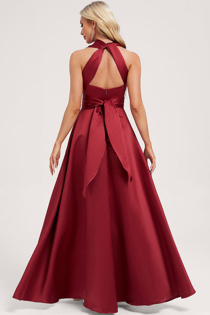 Robe Portefeuille Satin Évasée - gallery 6