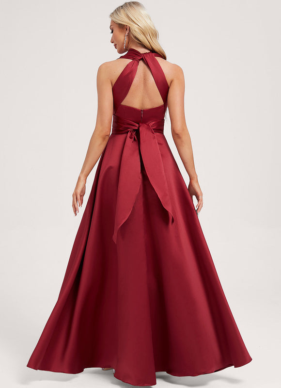 Robe Portefeuille Satin Évasée - gallery 6