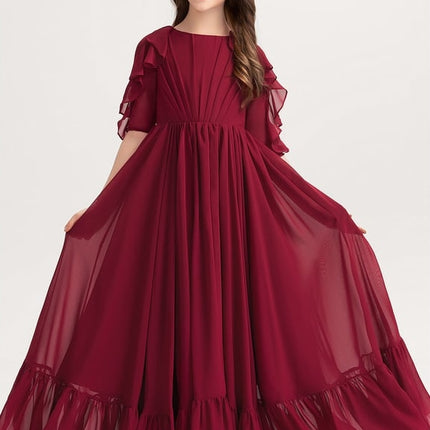 Robe Portefeuille Volants Bordeaux