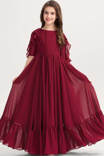 Robe Portefeuille Volants Bordeaux
