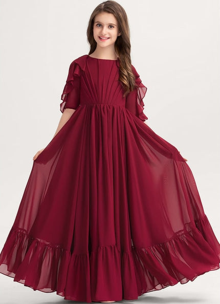 Robe Portefeuille Volants Bordeaux