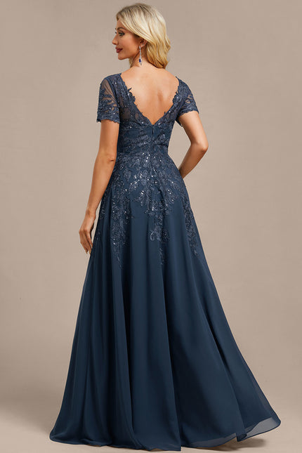 Robe Longue Portefeuille Bleu Marine - gallery 7