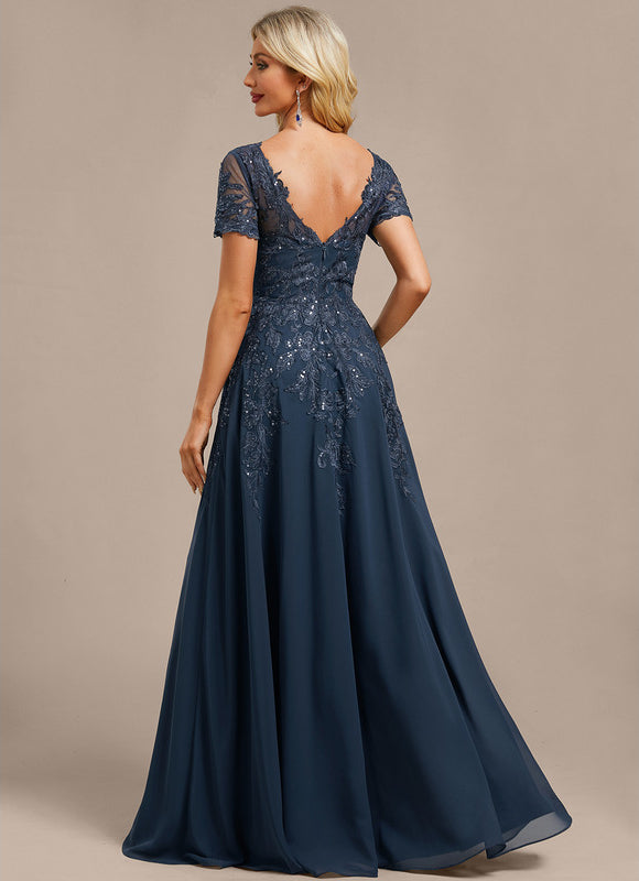 Robe Longue Portefeuille Bleu Marine - gallery 7