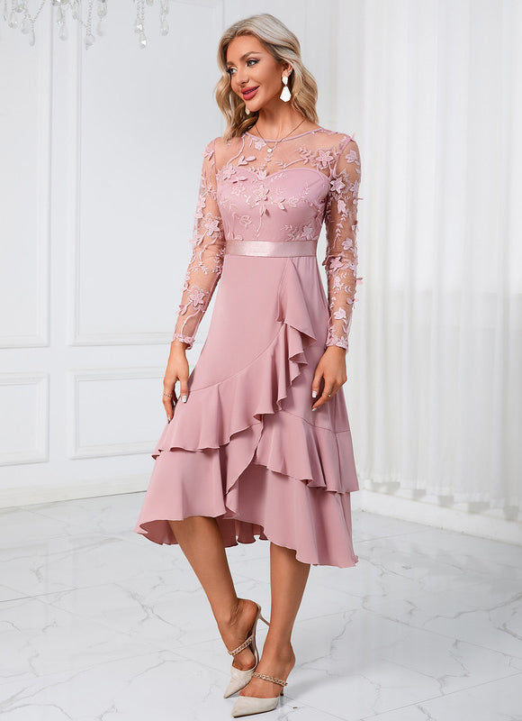 Robe Portefeuille Rose Éthérée - gallery 4