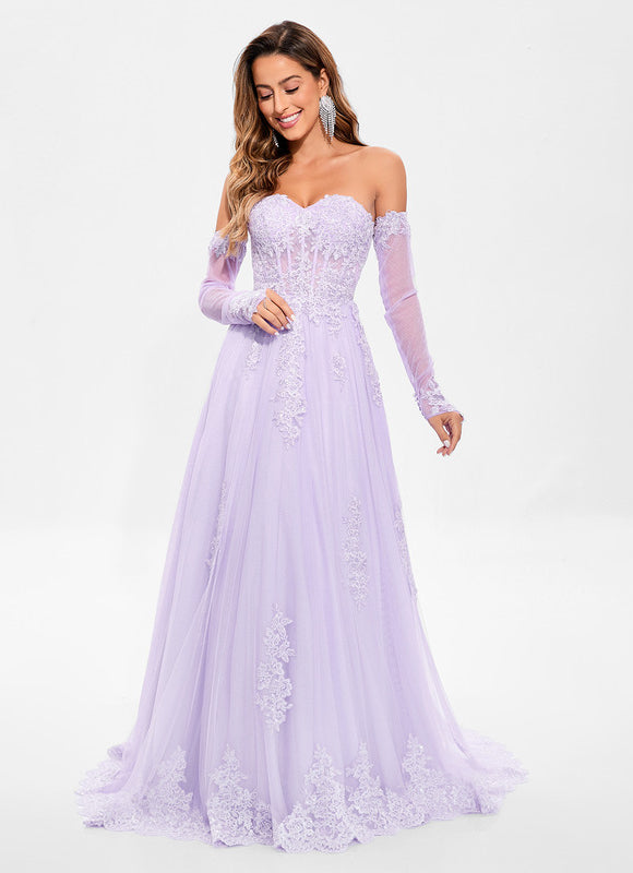 Robe Portefeuille Lilas Délicate - gallery 3