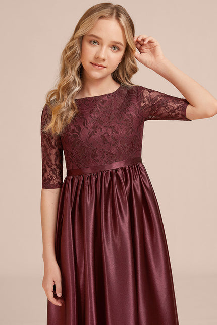 Robe Portefeuille Satin Bordeaux - gallery 5