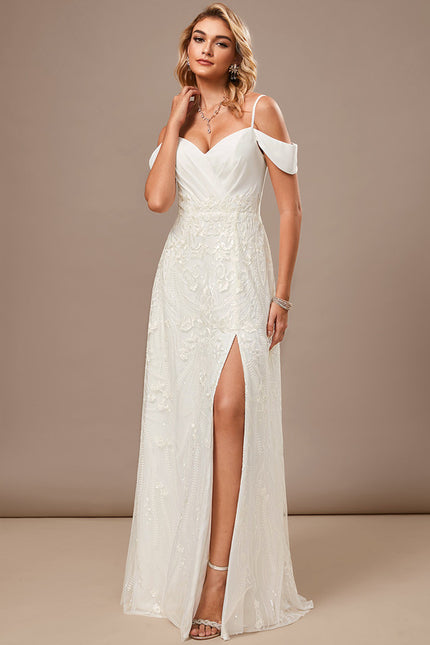 Robe Portefeuille Longue Blanche - gallery 2