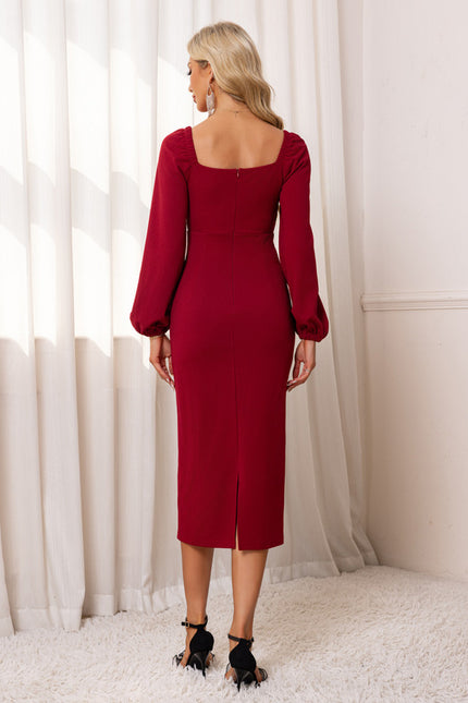 Robe Portefeuille Bordeaux Élégante - gallery 1