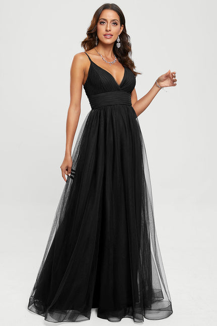 Robe Portefeuille Tulle Noir Chic - gallery 5