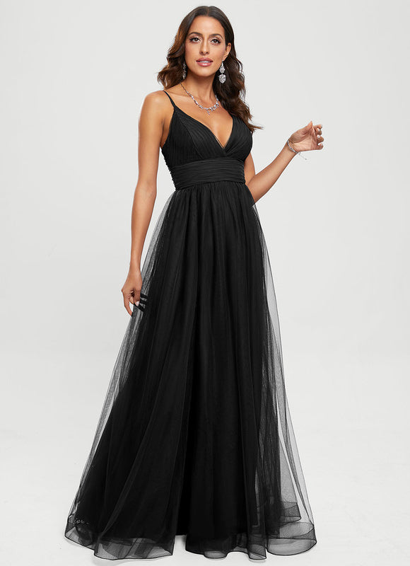 Robe Portefeuille Tulle Noir Chic - gallery 5