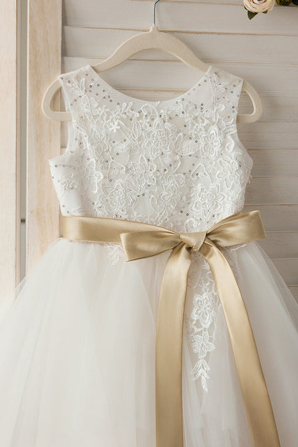 Robe Portefeuille Tulle Ivoire - gallery 2