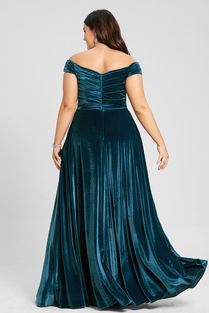 Robe Portefeuille Velours Émeraude Chic - gallery 7