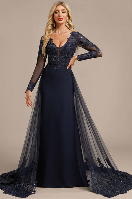 Robe Portefeuille Élégante Marine - gallery 1