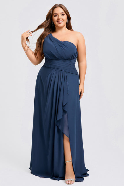 Robe Portefeuille Asymétrique Marine - gallery 5