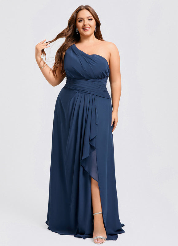Robe Portefeuille Asymétrique Marine - gallery 5