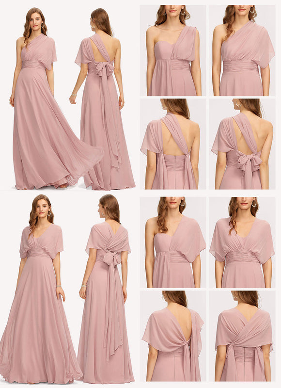 Robe Portefeuille Chiffon Multiforme - gallery 3