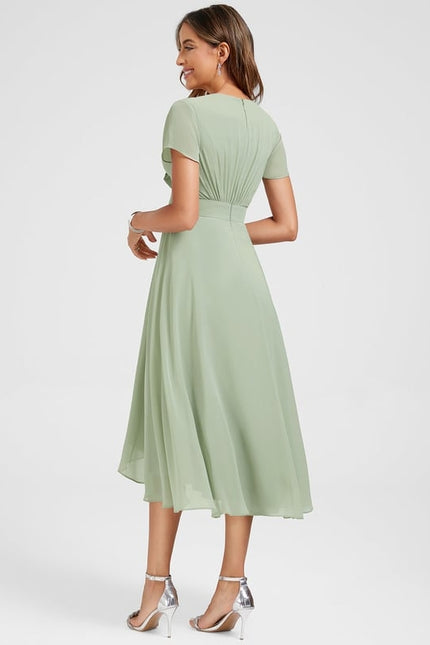 Robe Portefeuille Fluide Verte - gallery 7
