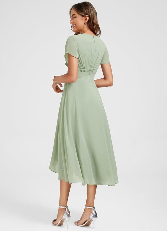 Robe Portefeuille Fluide Verte - gallery 7