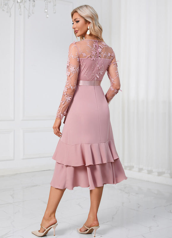 Robe Portefeuille Rose Éthérée - gallery 1