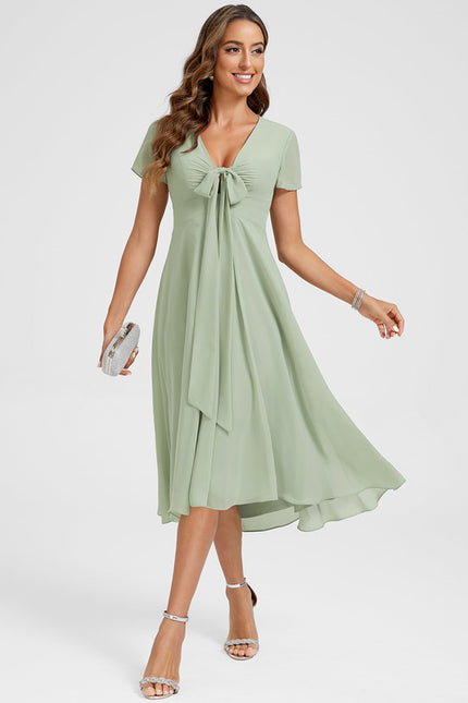 Robe Portefeuille Fluide Verte - gallery 2