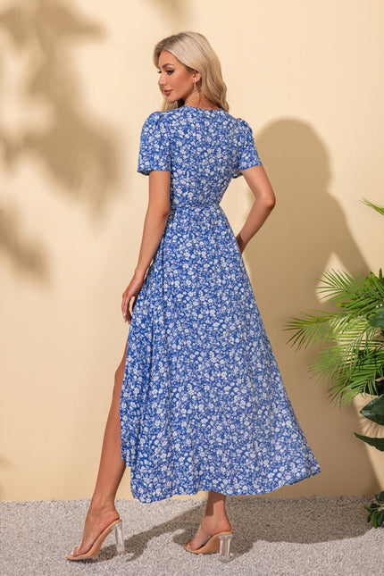 Robe Portefeuille Florale Azur - gallery 4