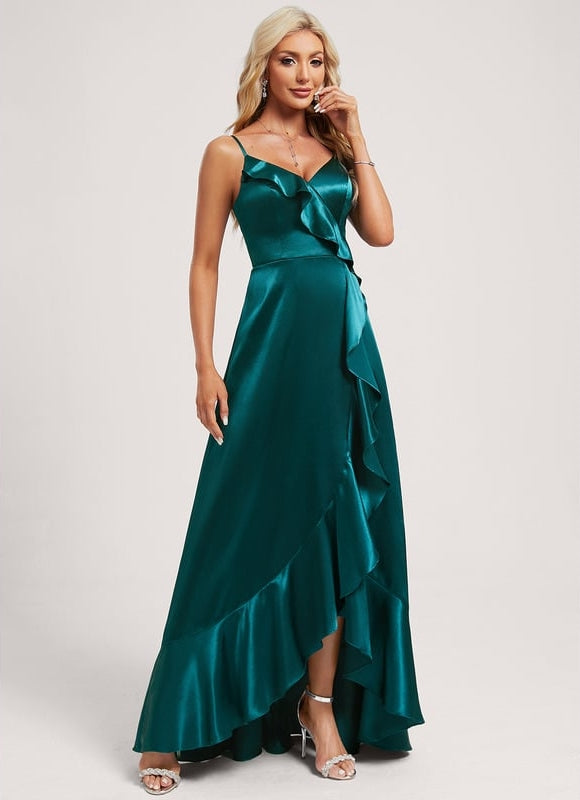 Robe Portefeuille Satin Fluide Élégante - gallery 2