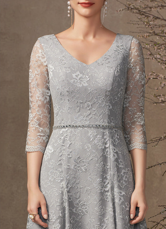 Robe Portefeuille Grise Florale - gallery 7
