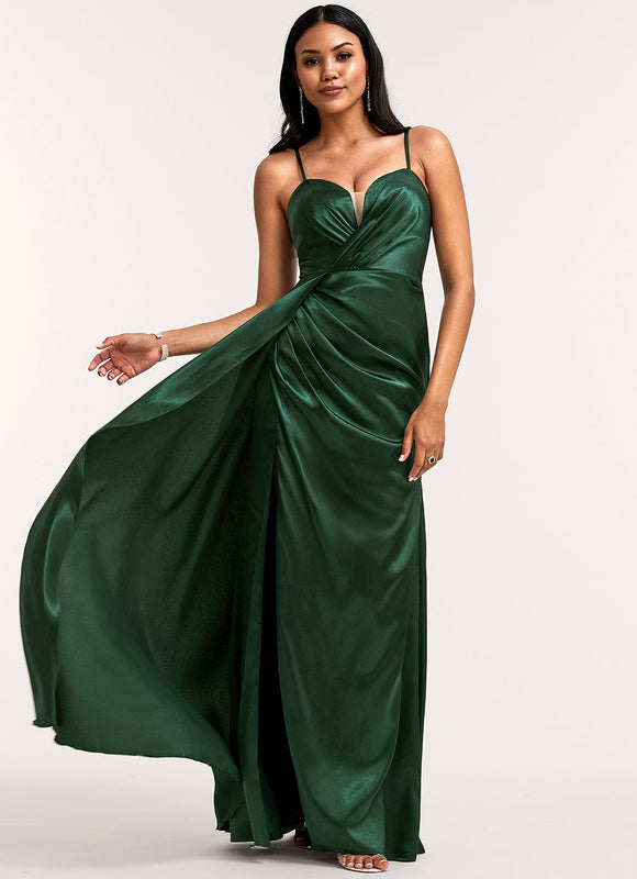 Robe Portefeuille Satin Rose Chic