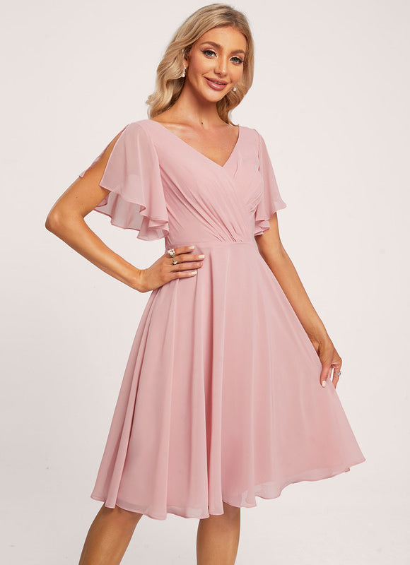 Robe Portefeuille Mousseline Rose - gallery 1