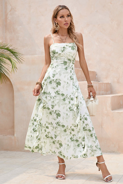 Robe Portefeuille Florale Verte - gallery 3