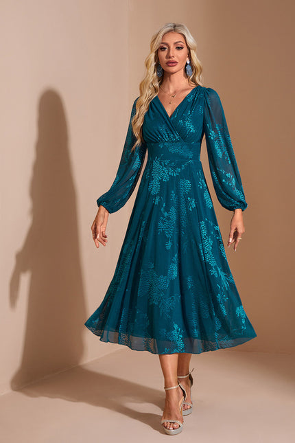 Robe Portefeuille Émeraude Fluide - gallery 4