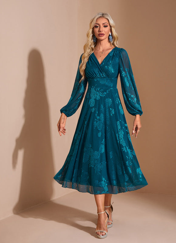 Robe Portefeuille Émeraude Fluide - gallery 4