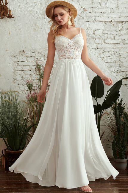 Robe Portefeuille Éthérée Blanche - gallery 2