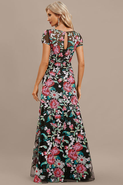 Robe Portefeuille Satinée Fleurie - gallery 8