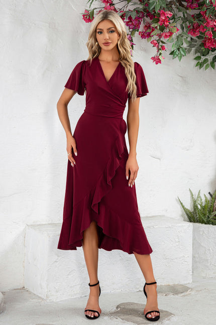 Robe Portefeuille Bordeaux Chic - gallery 3