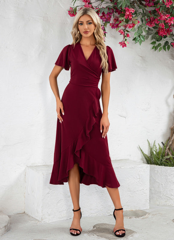 Robe Portefeuille Bordeaux Chic - gallery 3