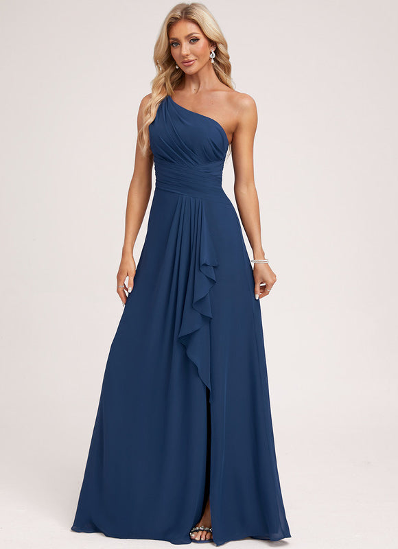 Robe Portefeuille Asymétrique Marine - gallery 2