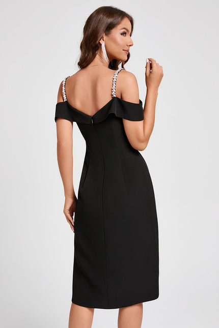 Robe Portefeuille Noir Couture Chic - gallery 3