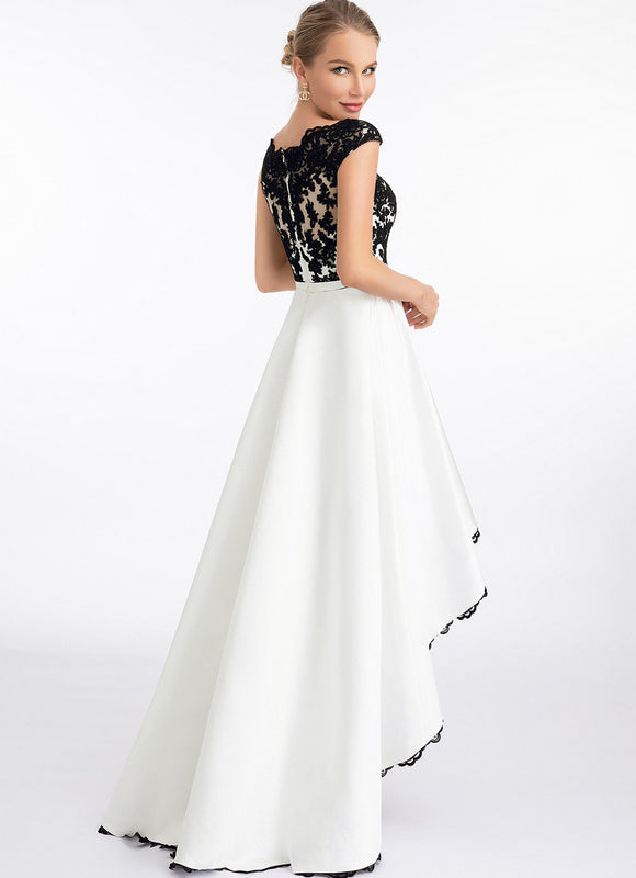 Robe Portefeuille Satinée Contrastée - gallery 2